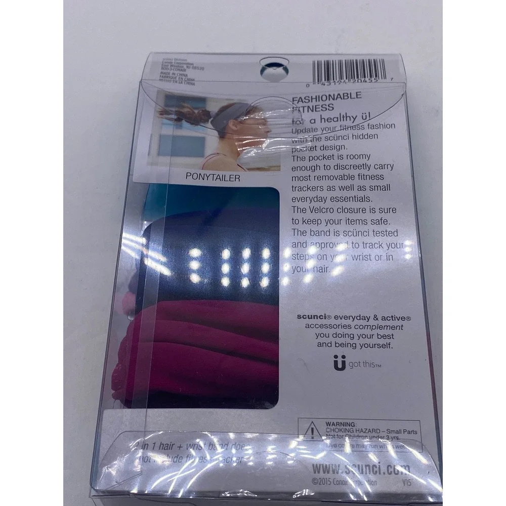 Scunci Everyday & Active Fashionably Fit 2 In 1 Hair + Wrist‎ Band Hidden Pocket